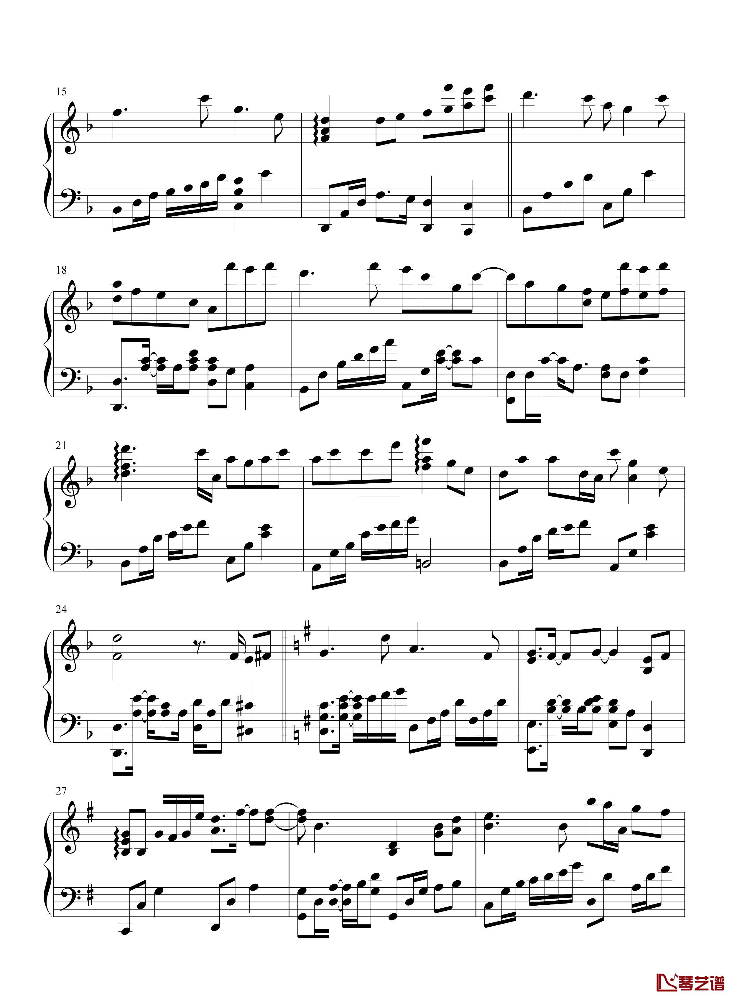 此去经年钢琴谱-钢琴独奏版-石进-选自《夜的钢琴曲Ⅴ》2