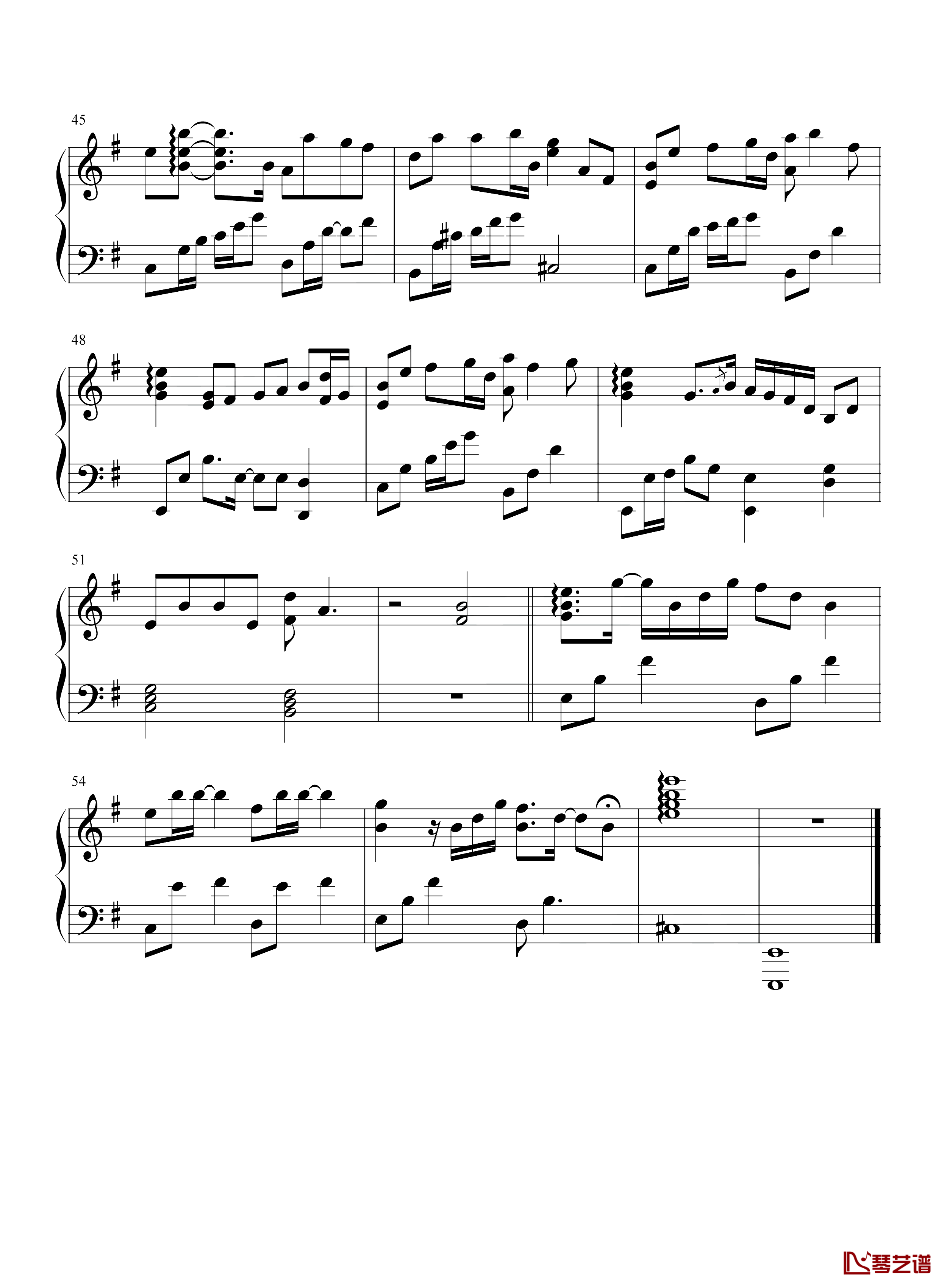 此去经年钢琴谱-钢琴独奏版-石进-选自《夜的钢琴曲Ⅴ》4