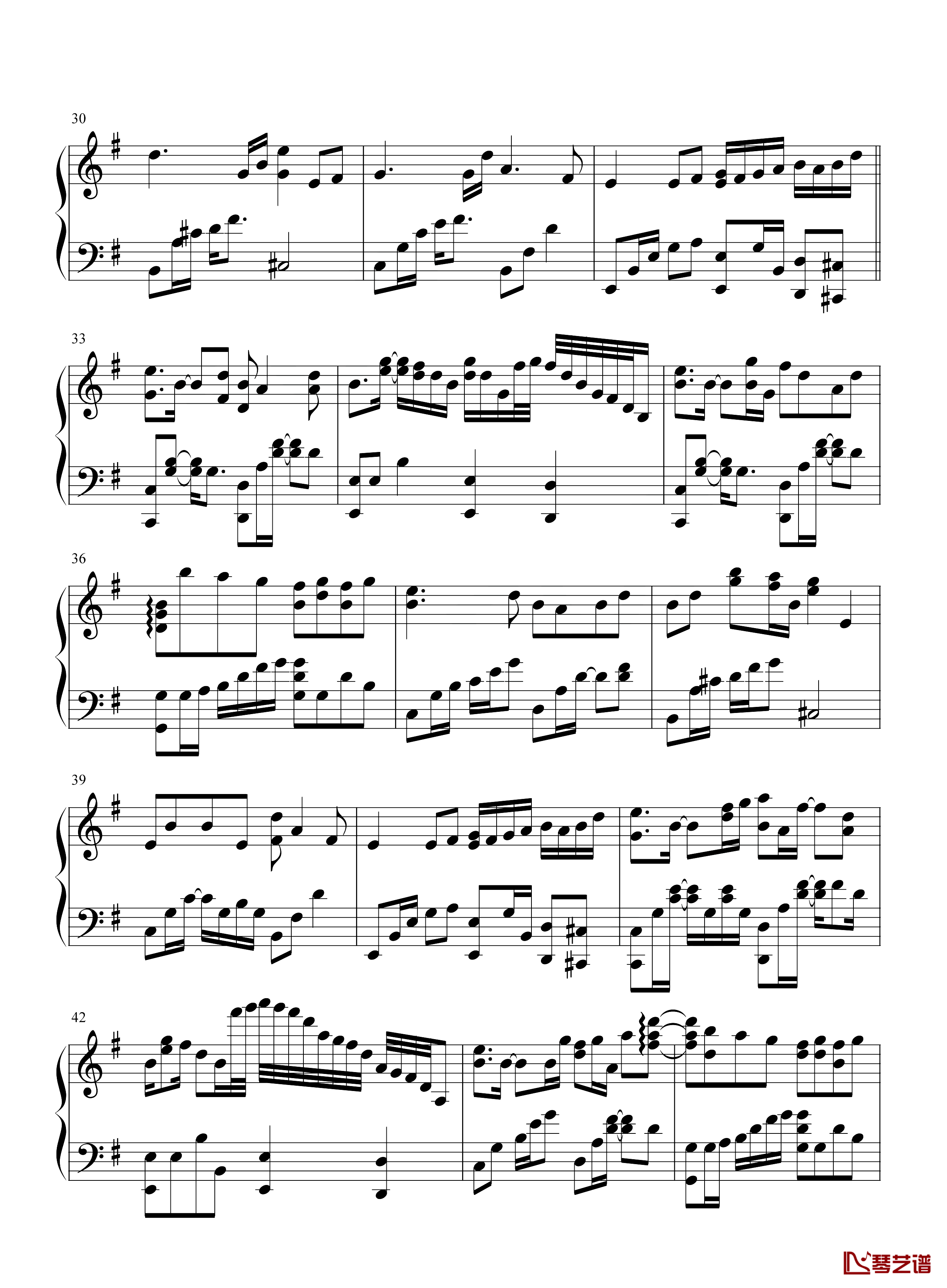 此去经年钢琴谱-钢琴独奏版-石进-选自《夜的钢琴曲Ⅴ》3